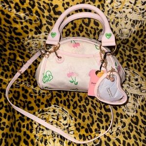 NWT Viral Juicy Couture Exclusive Cream Multi Retro Cherry Satchel